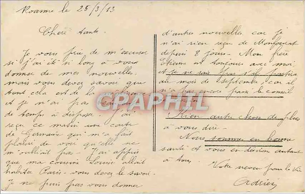 Homem em traje segurando buquês — Carta de Afeto — Editor desconhecido, número de série não visível - Verso