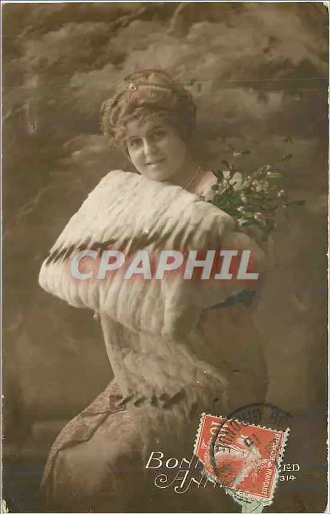 Młoda kobieta w futrze — portret — Bonnemaison, nr 314 - Awers