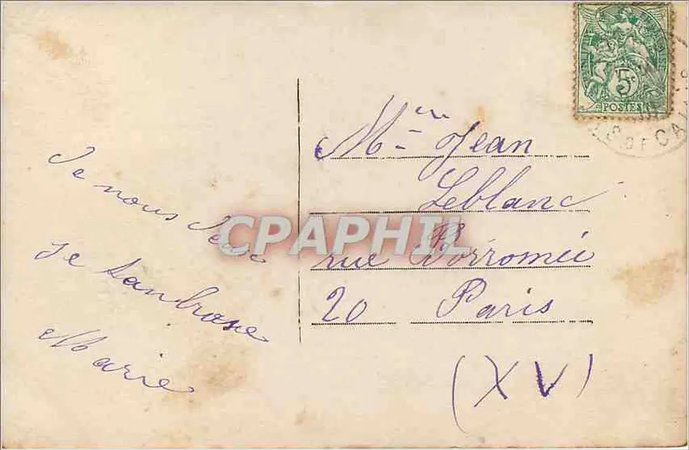 Femme tenant un poisson — scène de rivage avec édifice en arrière-plan — éditeur ALLYS, n° 681 - Verso