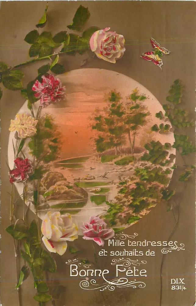 Frohe Geburtstagsgrüße — Tausend Zärtlichkeiten und Wünsche — DIX 831/4 - Vorderseite