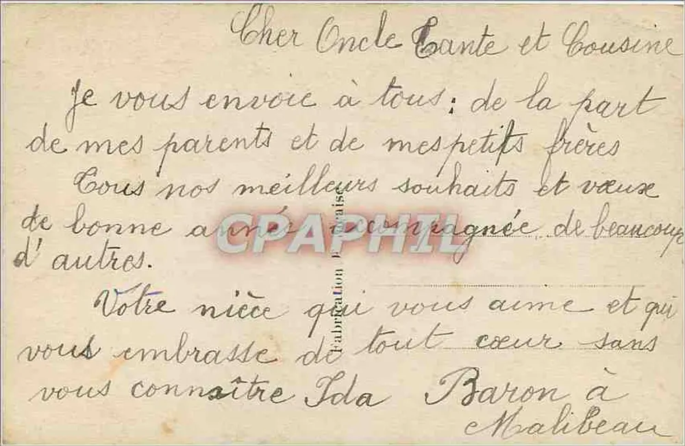 Menina em traje de inverno em floresta nevada — Boa Ano — DIX PARIS 2559 - Verso