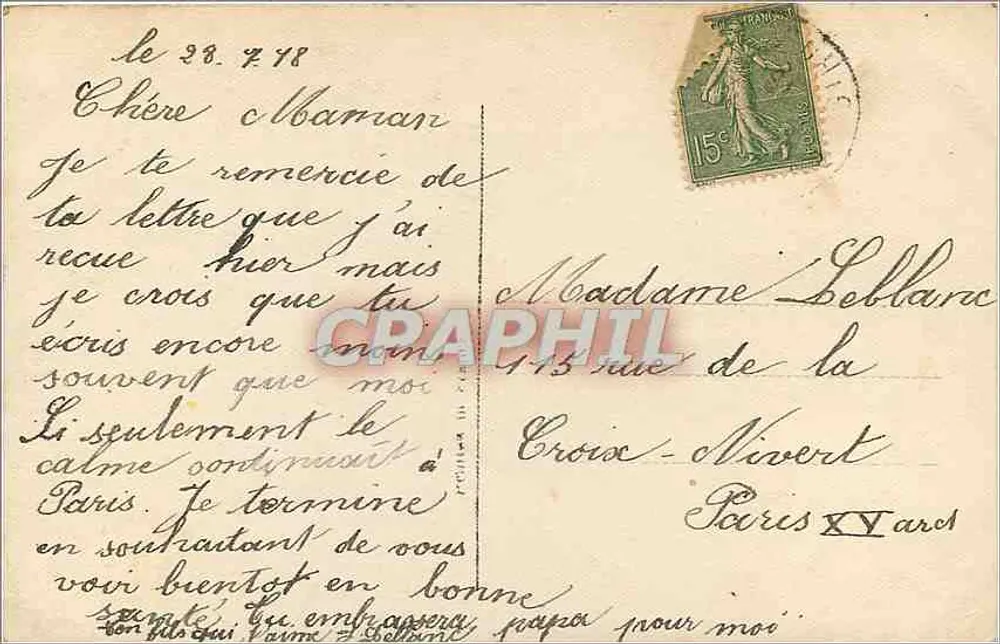 Castelo de campo — vista circular — DIX n° 896 - Verso