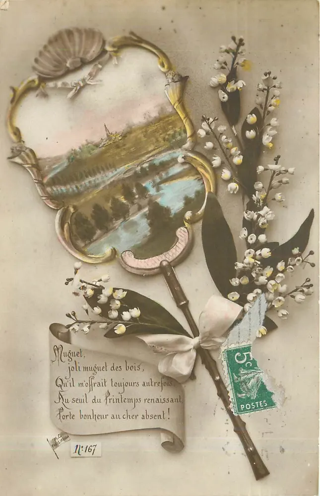 Lírio do vale — poema sobre fundo paisagístico — editor desconhecido, N°167 - Frente