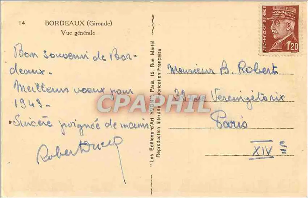 Bordeaux (Gironde) — Vista geral — Edições de Arte Yvon, Paris - Verso