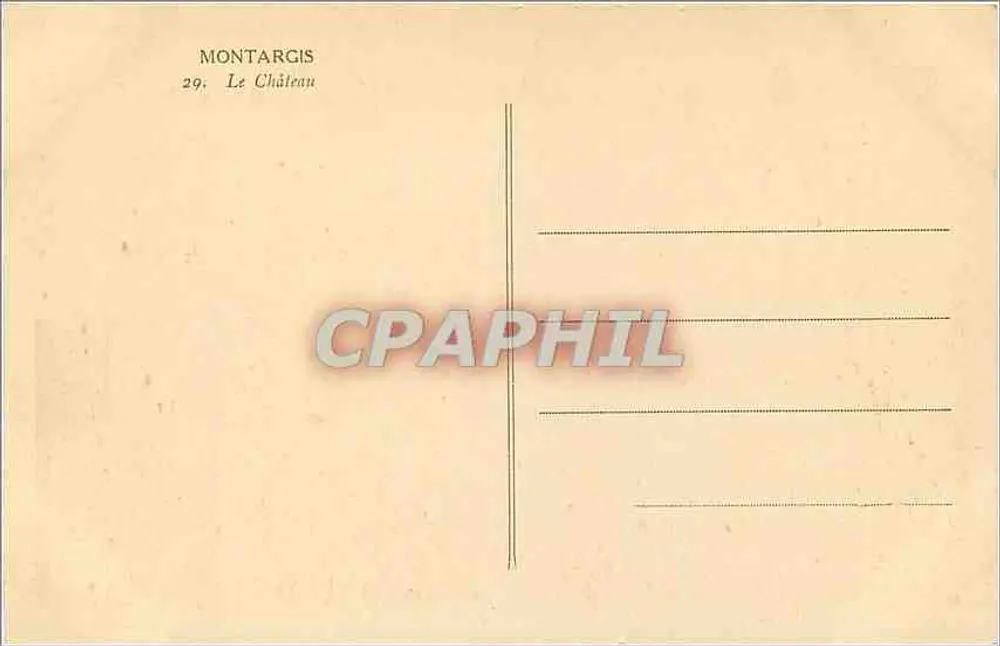 Montargis — O Castelo — Bilhete postal moderno - Verso