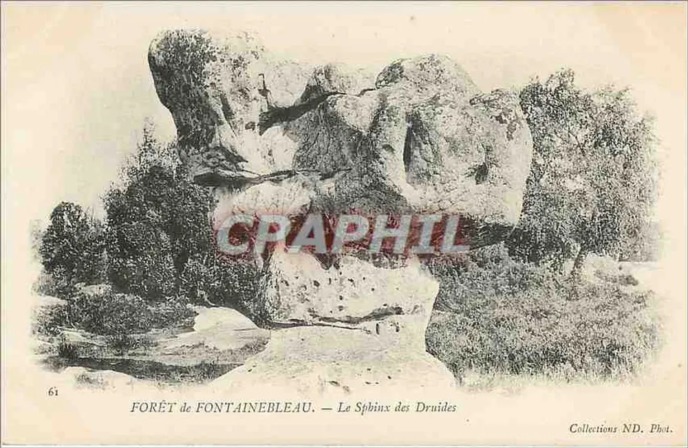Floresta de Fontainebleau — O Esfinge dos Druidas — Coleções ND. Phot. - Verso