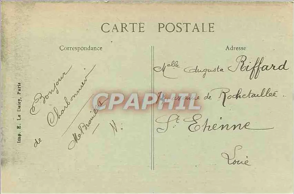 Royat-les-Bains — La Grotta delle Lavandaie — Editore E. Delcy, Parigi, n° 703 - Verso