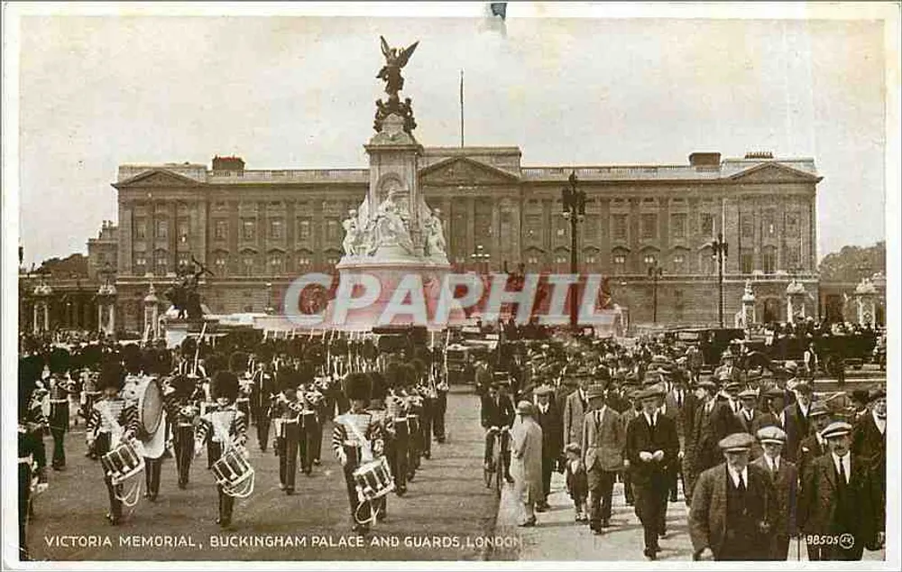 Victoria Memorial, Buckingham Palace und Guards, London — Valentine's 'Photo-Brown' Series, n° 99505 - Vorderseite