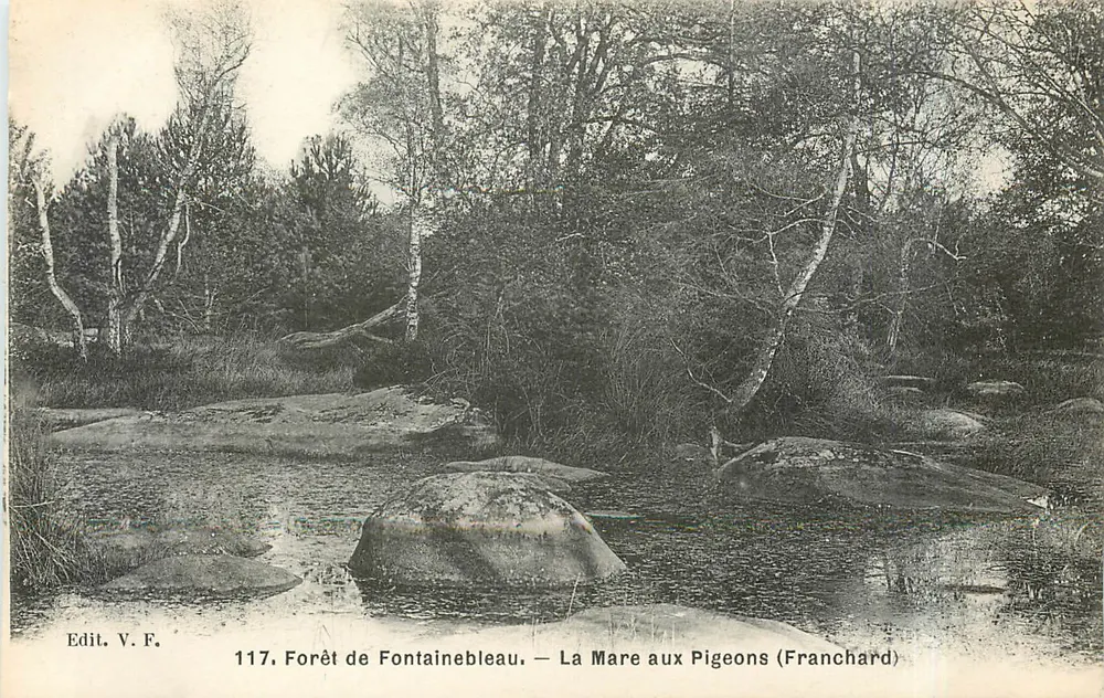 Wald von Fontainebleau — La Mare aux Pigeons (Franchard) — Edit. V.F. n°117 - Vorderseite
