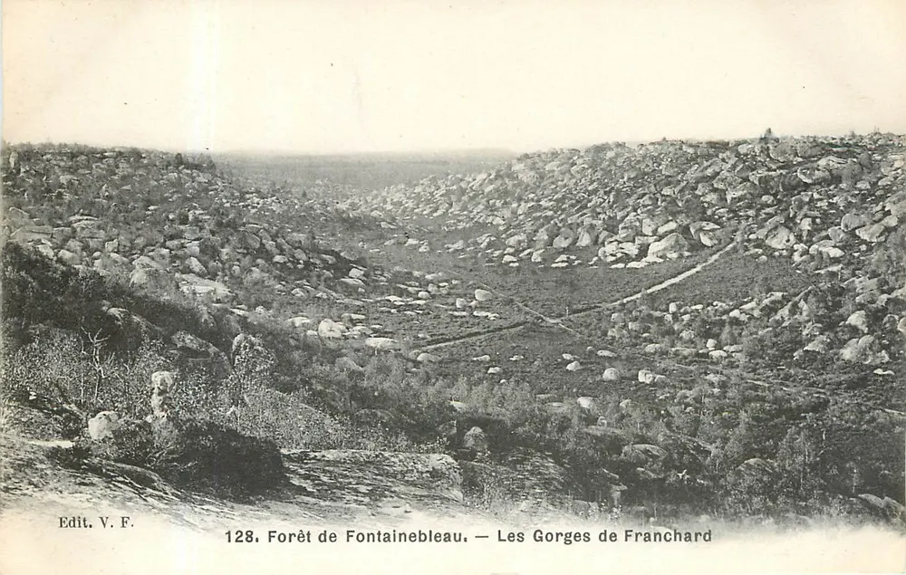 Wald von Fontainebleau — Die Franchard Schluchten — Edit. V.F. n°128 - Vorderseite