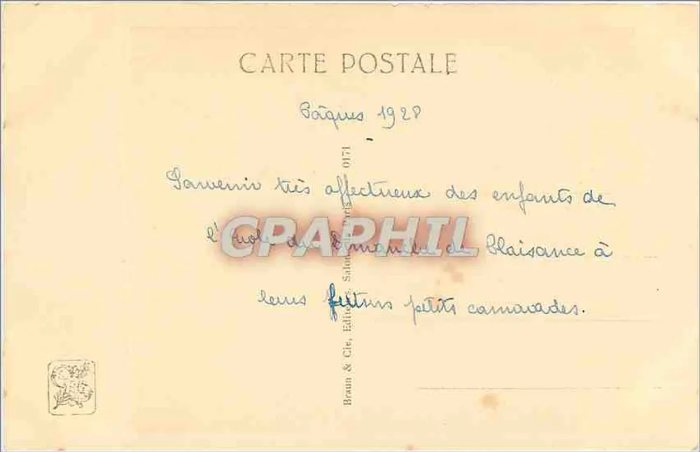 Pocałunek matki — E. Cabane — n° 0171 - Rewers
