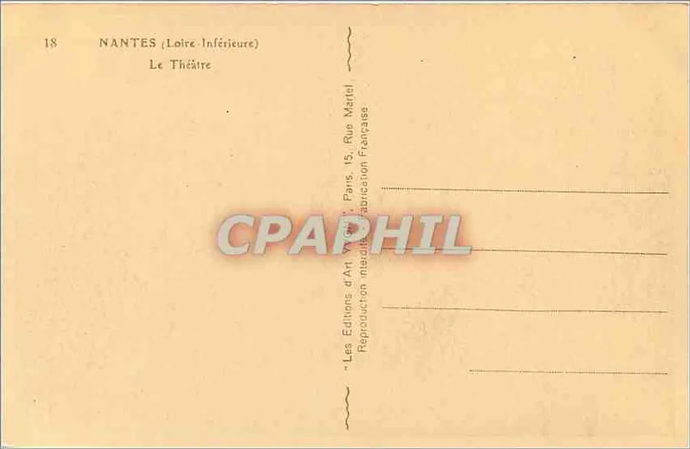 Nantes — Das Theater — Les Editions d'Art Martel - Rückseite