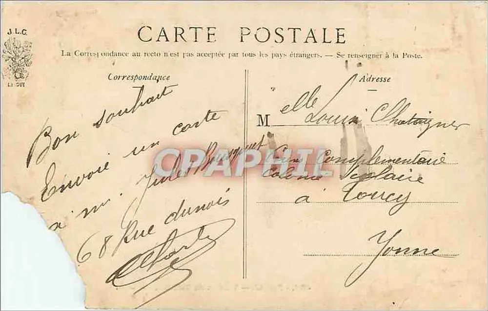 Viaduto de Tolbiac — Paris — J.L.C. n° 463 - Verso