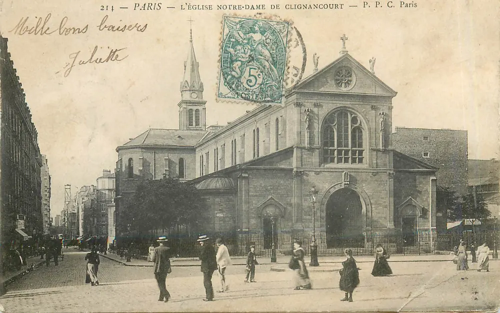 Paris — L'Église Notre-Dame de Clignancourt — P. P. C. Paris - Frente