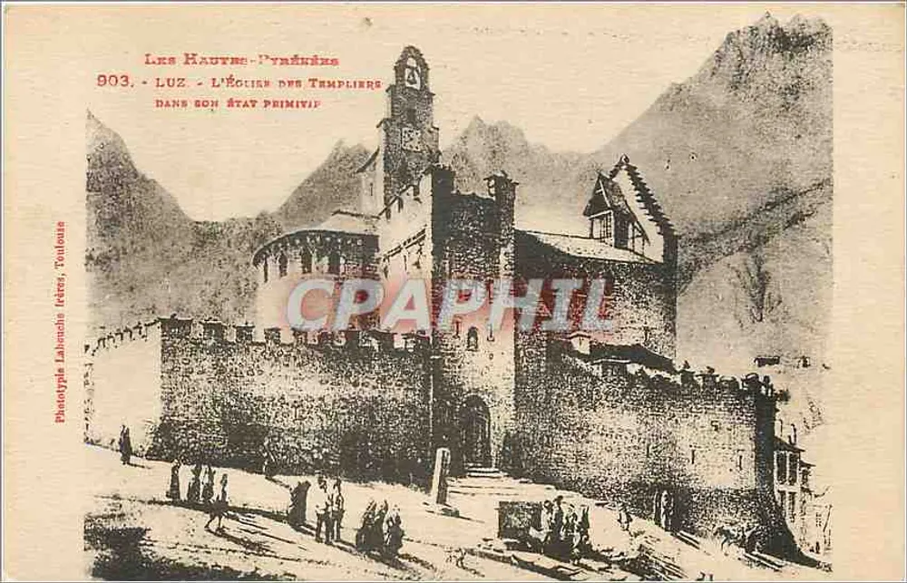 Luz - Die Schule der Templer in ihrem ursprünglichen Zustand — Phototypie Lalhencio, Toulouse, n° 903 - Vorderseite