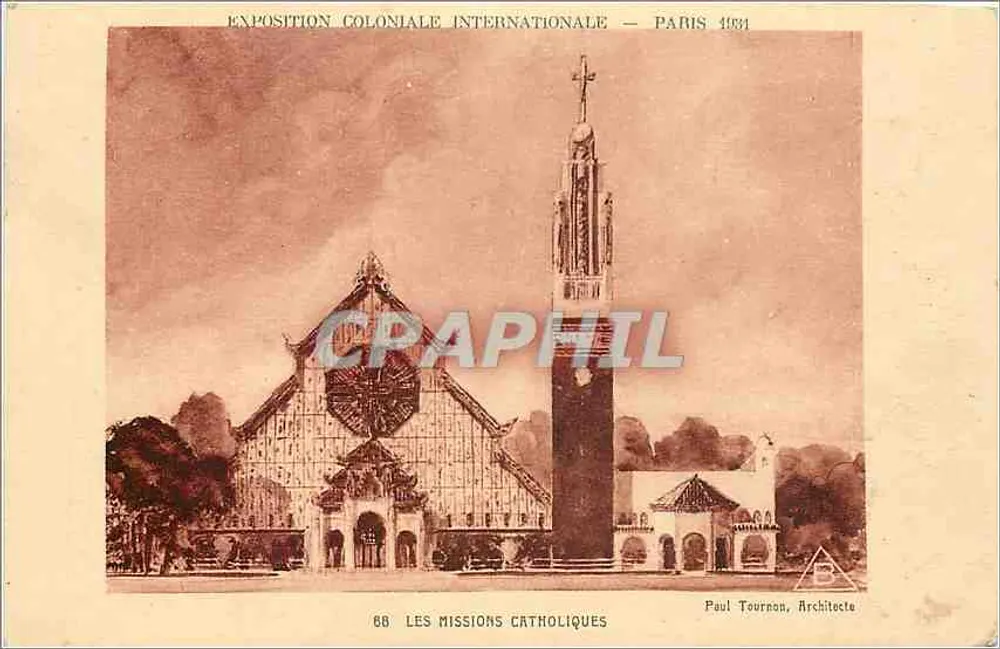 The Catholic Missions — International Colonial Exhibition — Paris 1931 — Paul Tournon, Architect - Front
