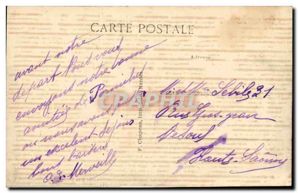 Pornichet (Loire-Inférieure) — Das Meer am Strand — Die Bäder — 69. Karte - Rückseite
