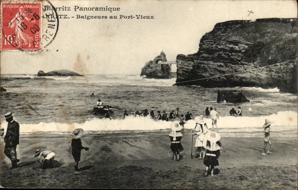 Panorâmica de Biarritz — Banhistas no Port-Velho — Edição do Loja - Frente