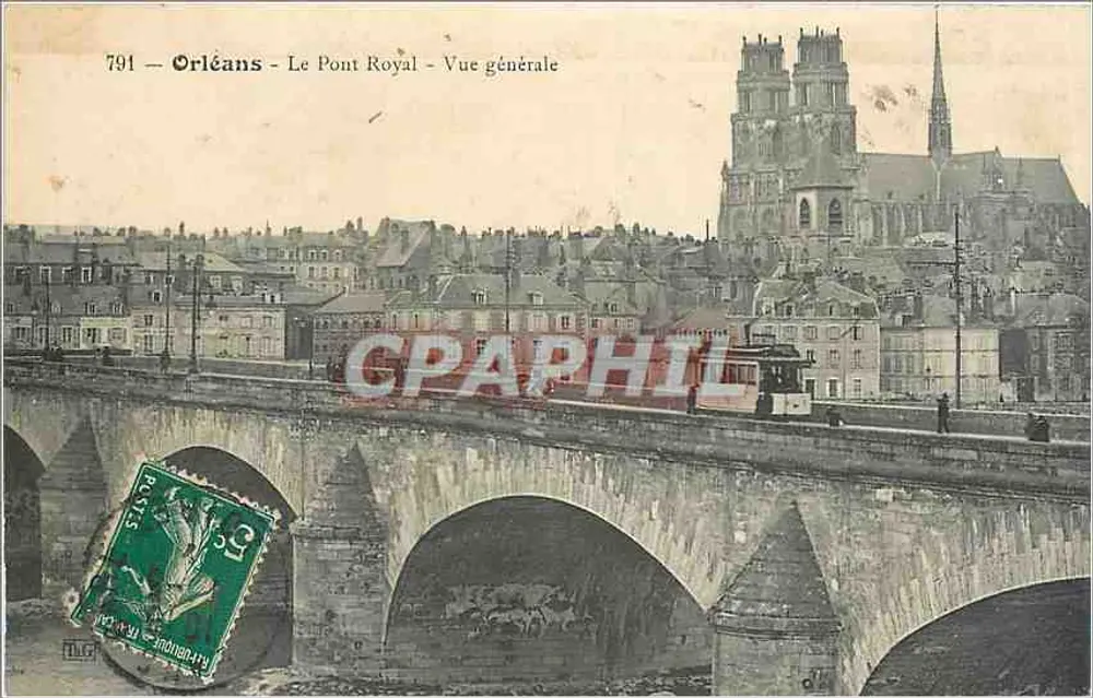 Orléans — Le Pont Royal — Vue générale — éditeur : Imprimerie de l'Orléanais, n° 791 - Recto