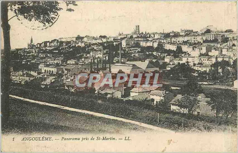 Angoulême — Panorama tirado de St-Martin — LL - Frente
