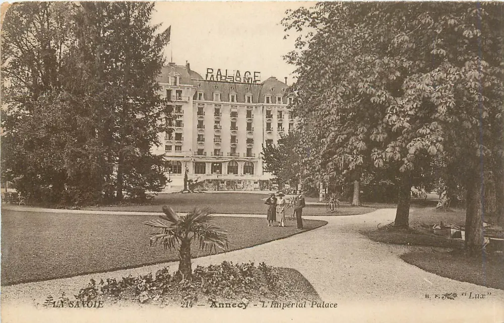 Annecy - L'Impérial Palace — hôtel de luxe avec jardin et palmier — B. K. O. "Luna" - Recto