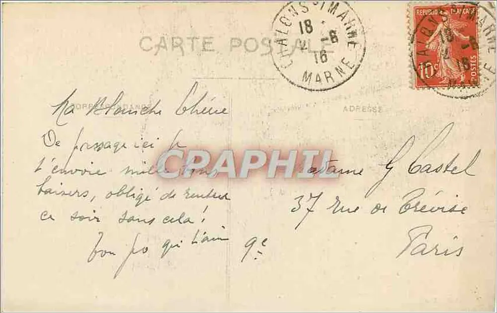Chalons-sur-Marne — De Kathedraal — Edit. J.B. - Achterkant