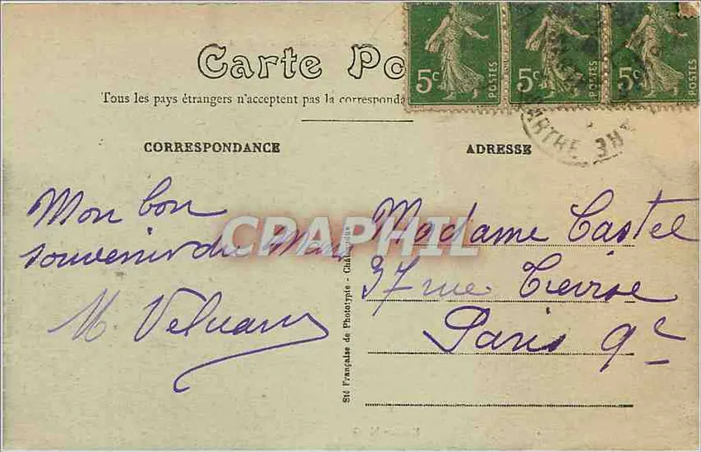 Le Mans — Place des Jacobins et Théâtre — Édition N. G. - Verso