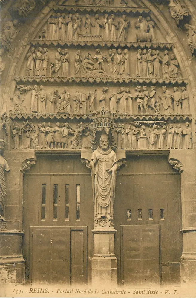 Reims — Nordportal der Kathedrale — Saint Sixtus — V. T. n°134 - Vorderseite