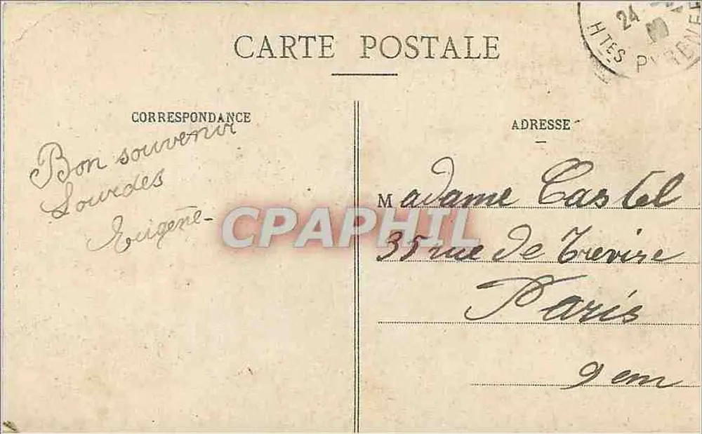 Lourdes - The First Apparition — The Pyrenees, unidentified publisher, no. 53 - Back