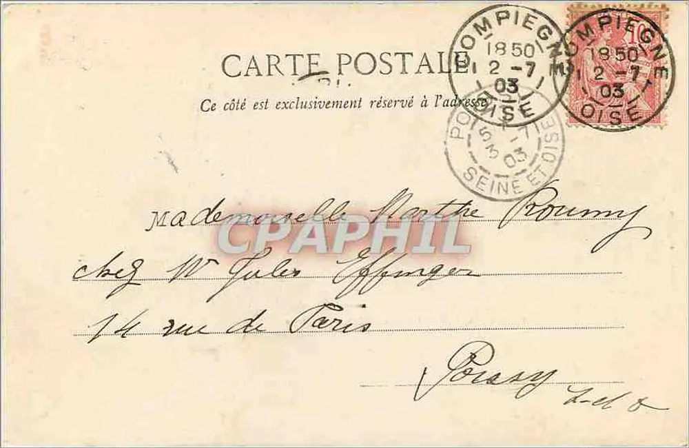 Compiègne - Het Park - Het Muzenplein — Decelle, Compiegne, n°2 - Achterkant