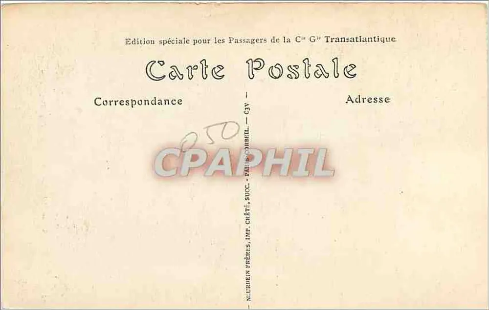 O Panteão — Paris — Edição especial para os Passageiros da Cie Générale Transatlantique - Verso