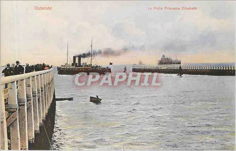 Ostende — La Malle Princesse Elisabeth — Union postale universelle - Recto