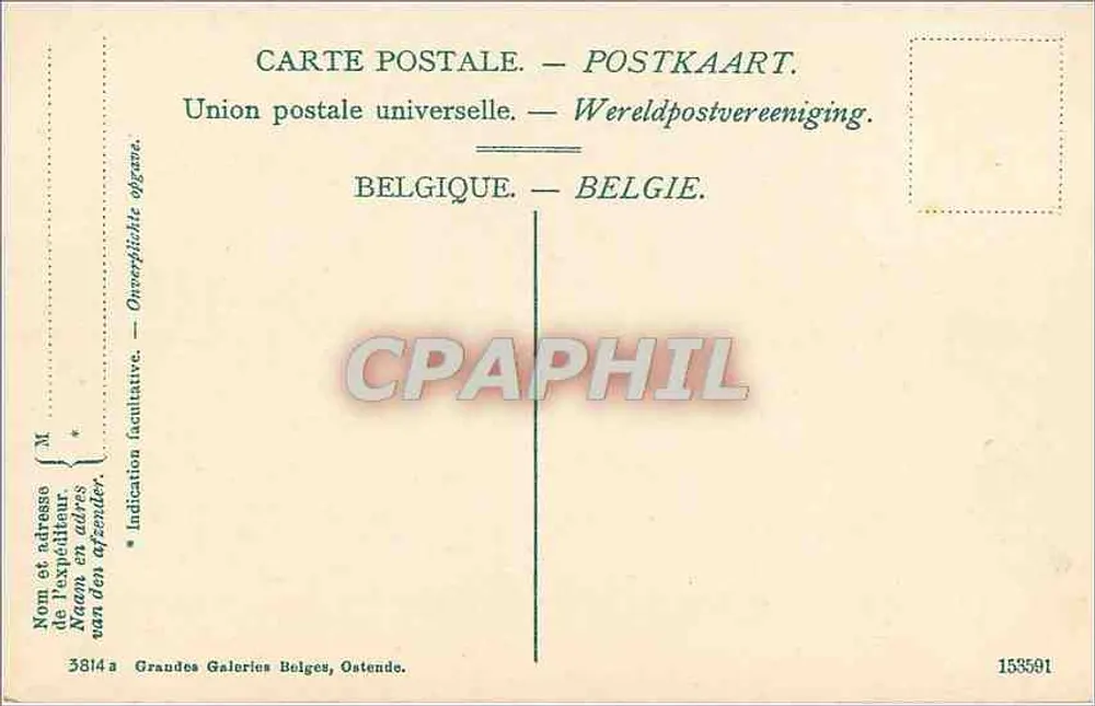 Ostende — La Malle Princesse Elisabeth — Union postale universelle - Verso