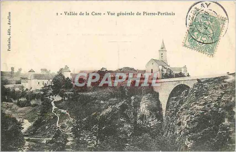 Vale da Cure - Visão geral de Pierre-Perthus - Pothain, editor, Avallon - Frente