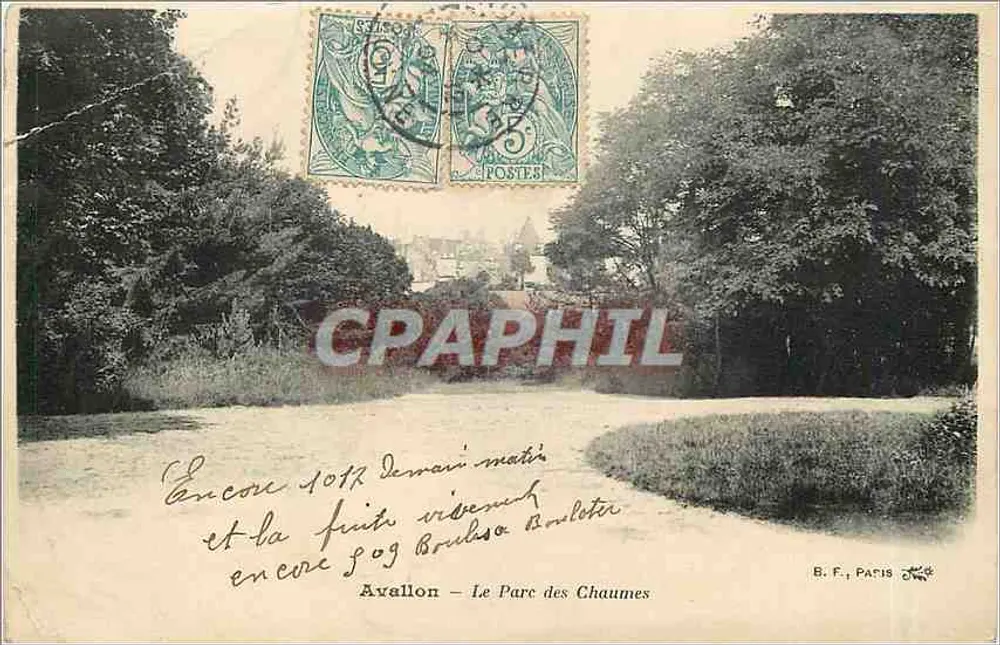 Avallon — Le Parc des Chaumes — B. F., PARIS - Frente