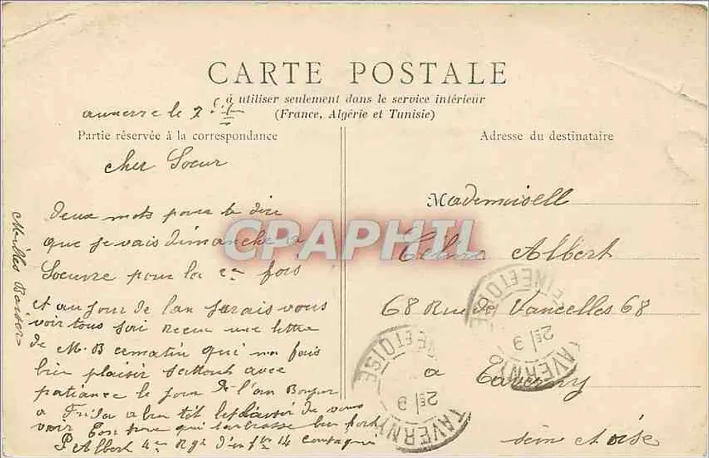 Avallon — Le Parc des Chaumes — B. F., PARIS - Verso