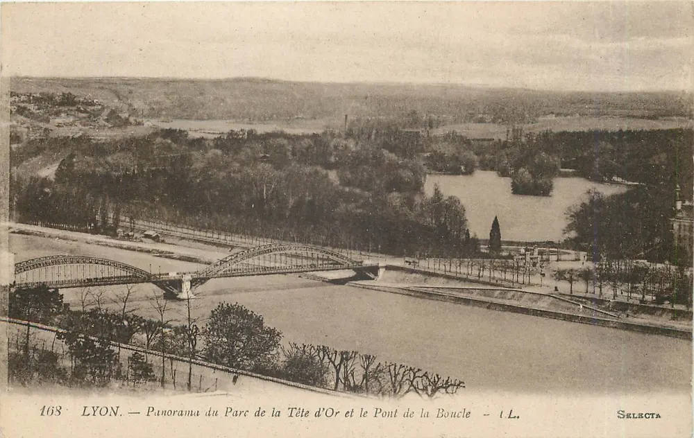 LYON — Panorama des Parc de la Tête d'Or und des Pont de la Boucle — Selecta 168 - Vorderseite