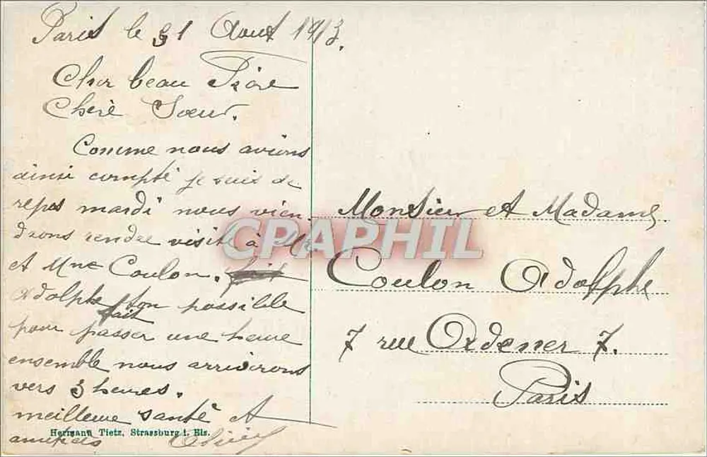Estrasburgo — Parte na Orangerie — editor não visível - Verso