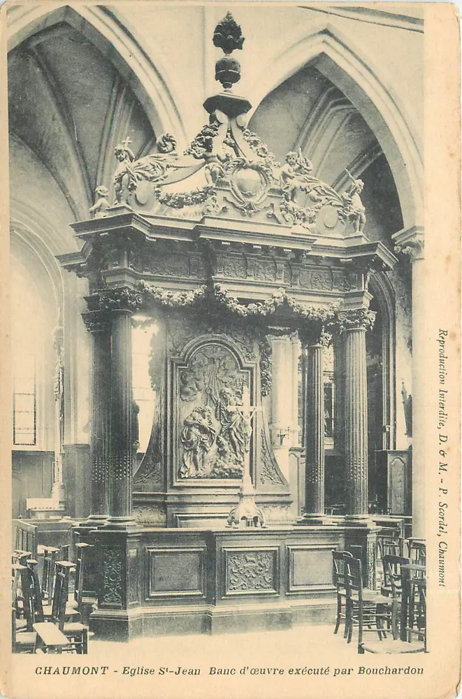 Chaumont - Chiesa di San Giovanni - Banco d'opera eseguito da Bouchardon - Recto