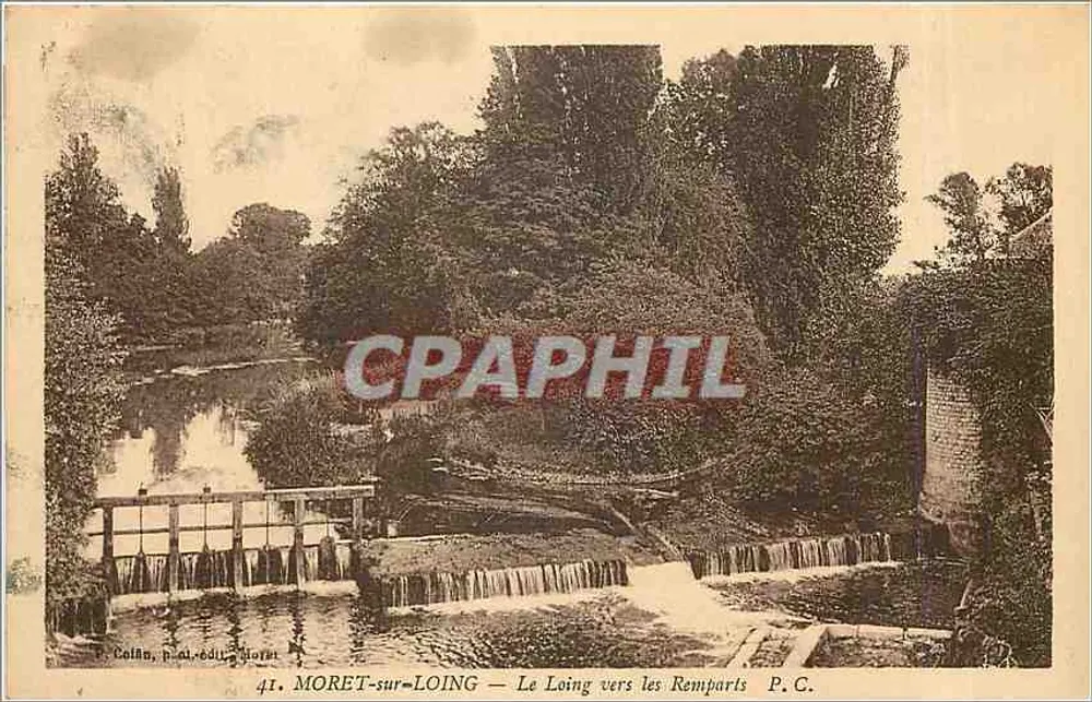 Moret-sur-Loing — Le Loing vers les Remparts — Collin, phot. édit. Moret - Recto