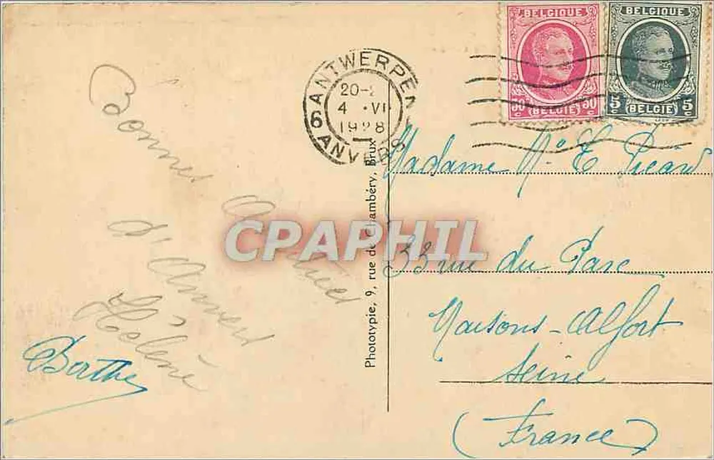 Antwerpen — Panorama da Schelde — editor Alibert, n°67 - Verso