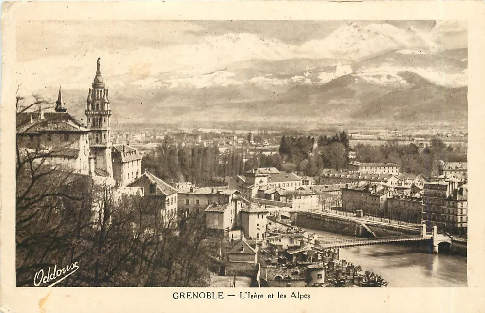 Grenoble — The Isère and the Alps — publisher Ouldoux - Front