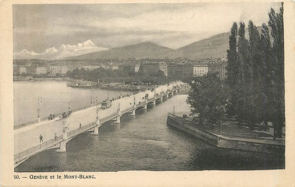 Genebra e o Mont-Blanc — 50. — Editor Hainly, n°50 - Frente