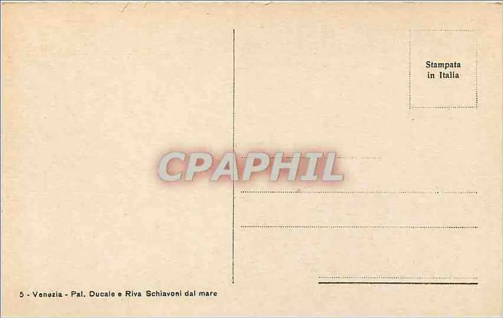 Vénétie - Palais des Doges et rivage des gondoles — éditeur inconnu, n°5 - Verso