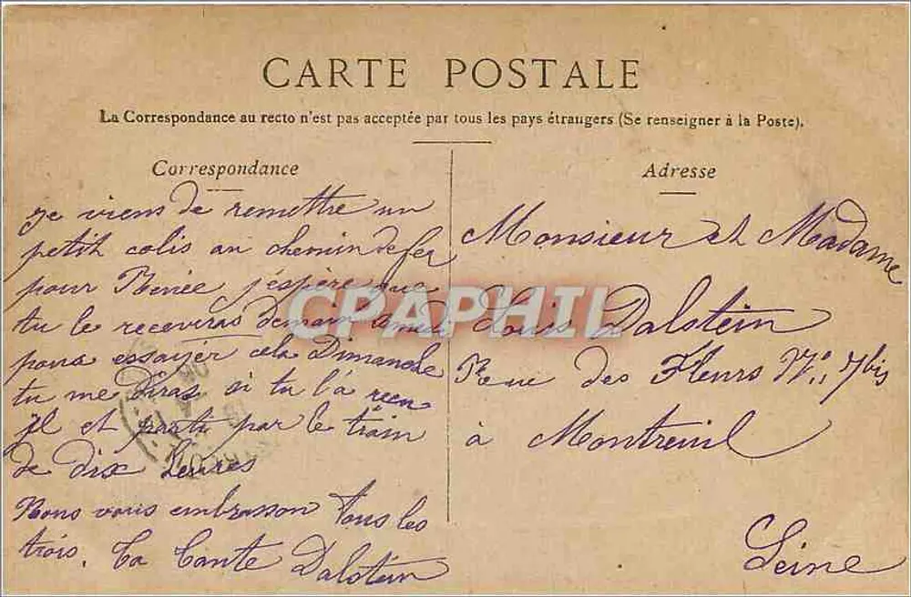 Vichy — Inauguração da estátua da República — Editor não identificado, número de série não visível - Verso