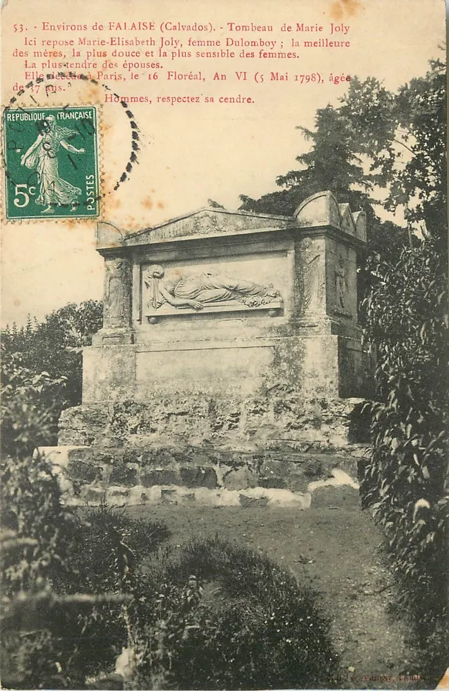 Grab von Marie-Elisabeth Joly - Umgebung von Falaise (Calvados) — Verlag Vanchy, n°53 - Vorderseite