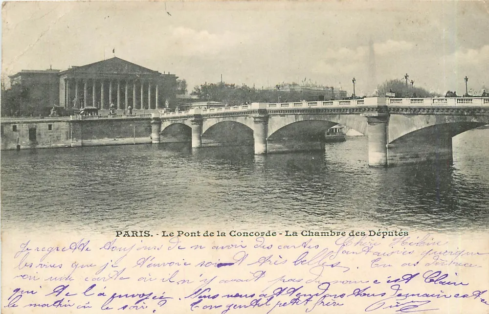 PARIS - Der Pont de la Concorde - Die Kammer der Abgeordneten — Herausgeber nicht sichtbar, Seriennummer nicht lesbar - Vorderseite