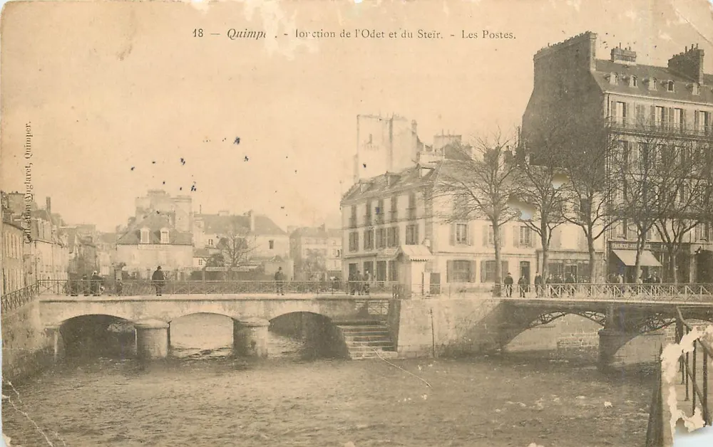 Quimper — Widok zbiegu rzek Odet i Steir — Poczta - Awers
