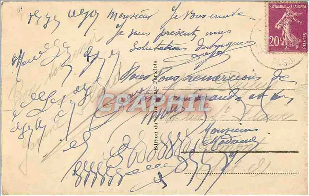 Le Portel — Le Phare un jour de tempête — LL, n°110 - Verso