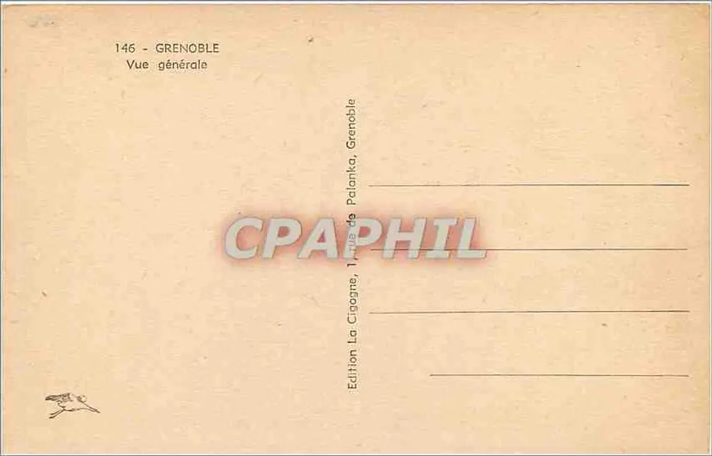Grenoble — Vista geral — Edição A Cegonha, Grenoble - Verso